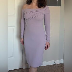 Boohoo lavender off the shoulder dress size 6